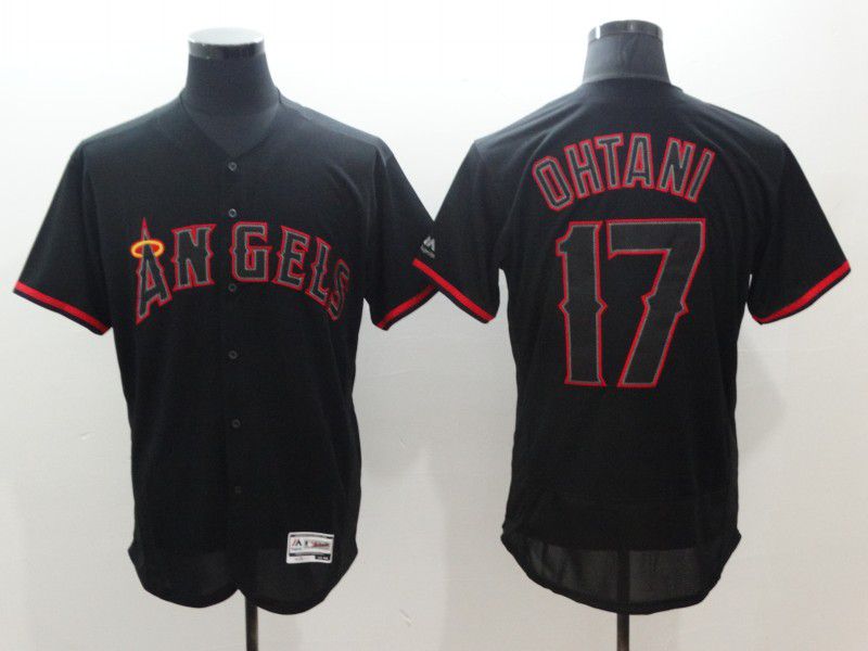 Men Los Angeles Angels #17 Ohtani Black Elite MLB Jerseys->women mlb jersey->Women Jersey